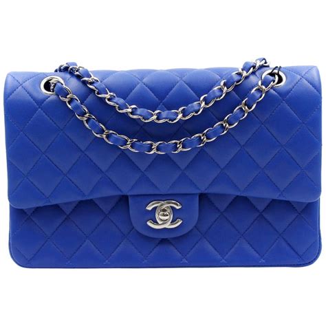 chanel medium flap bag royal blue|authentic chanel classic flap bag.